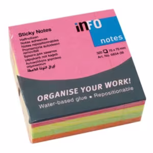 Info Sticky Notes 3x3 – Extra Strong Adhesive, 320 Sheets, 3 Colors, Water-Base Glue - Buy Online in Jordan | OfficeJo