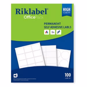 Riklabel Sticky Label A4 – 14 Pieces per Sheet, 105x42mm, 100 Sheets per Pack - Buy Online in Jordan | OfficeJo