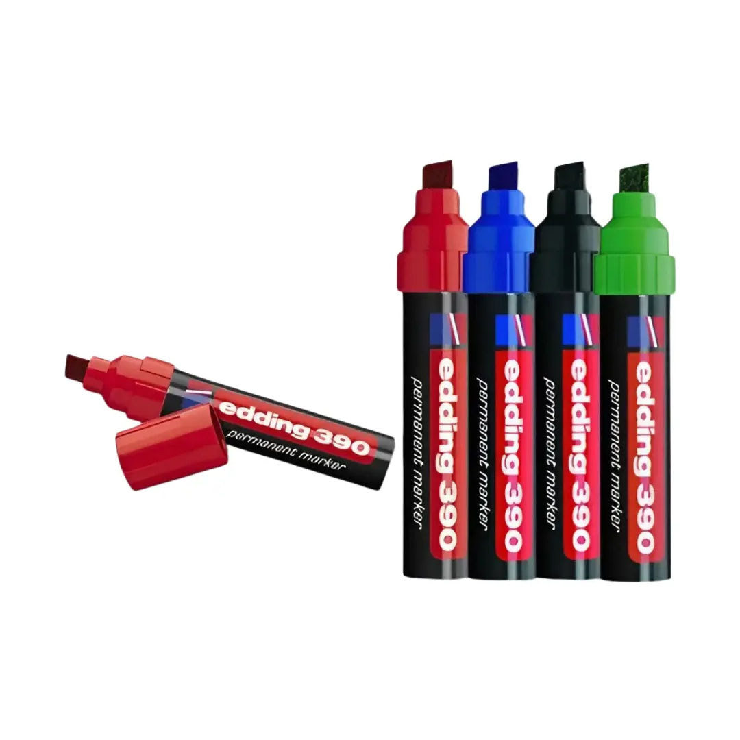 Edding 390 Permanent Marker – Chisel Nib, 4-12mm Stroke, Waterproof, Made in Germany Price in Jordan Edding 390 Permanent Marker – Chisel Nib, 4-12mm Stroke, Waterproof, Made in Germany - Buy Online in Jordan | OfficeJo
