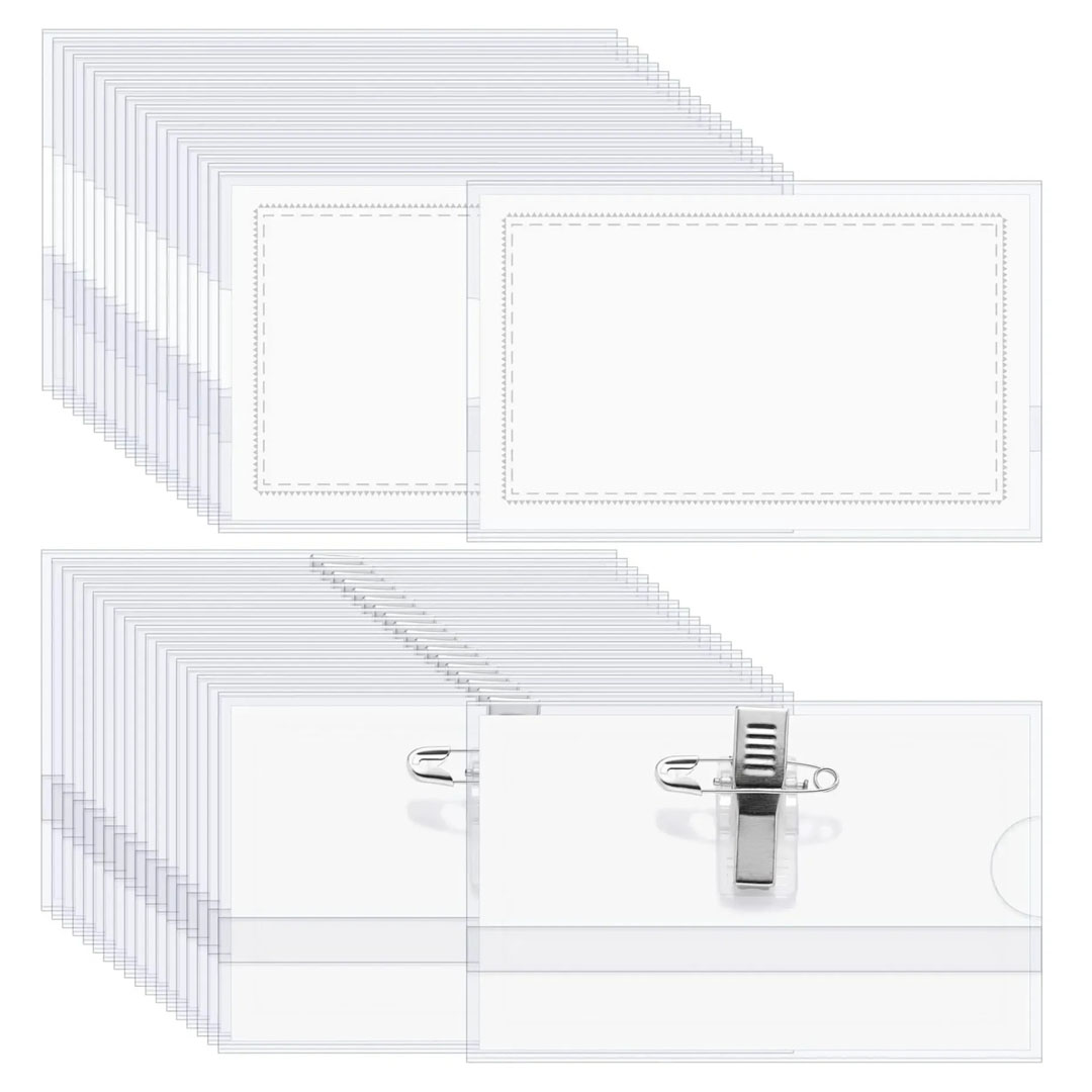 Pin Name Badge Pack of 50 – Transparent Plastic Front, Plain Card Inserts, Pin Fitting Price in Jordan Pin Name Badge Pack of 50 – Transparent Plastic Front, Plain Card Inserts, Pin Fitting - Buy Online in Jordan | OfficeJo
