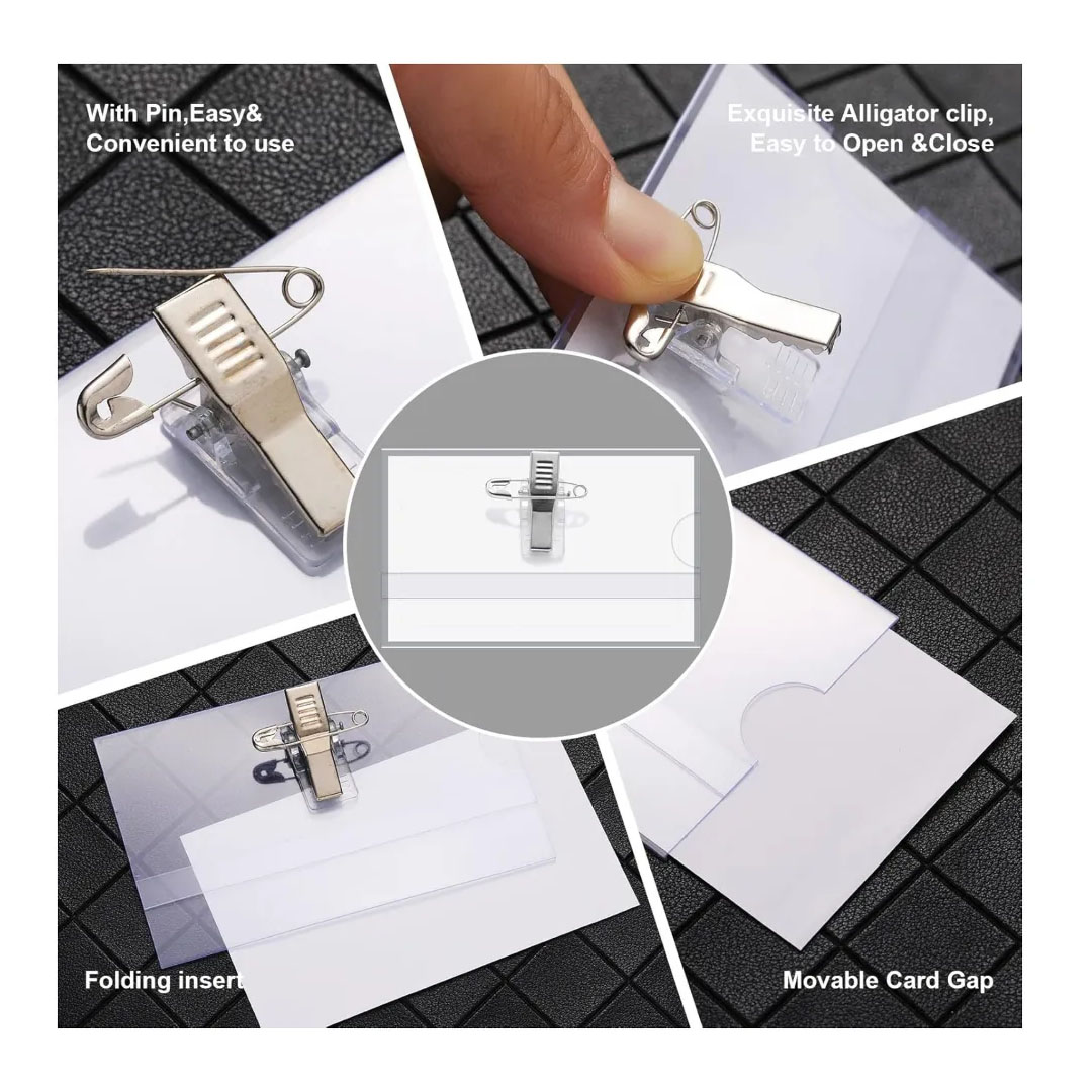 Pin Name Badge Pack of 50 – Transparent Plastic Front, Plain Card Inserts, Pin Fitting Price in Jordan Pin Name Badge Pack of 50 – Transparent Plastic Front, Plain Card Inserts, Pin Fitting - Buy Online in Jordan | OfficeJo