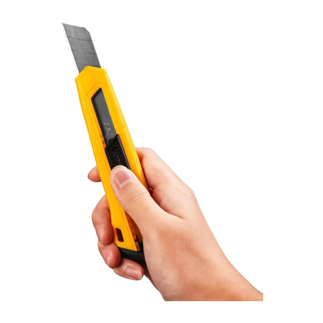 Deli Utility Knife – 18mm SK5 Blade, 8 Snap-Off Sections, Self-Locking Push Button Price in Jordan Deli Utility Knife – 18mm SK5 Blade, 8 Snap-Off Sections, Self-Locking Push Button - Buy Online in Jordan | OfficeJo