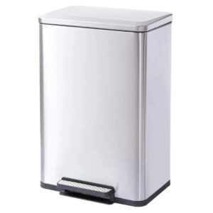 Stainless Steel Rectangular Waste Bin 30L – Fingerprint-Proof, PP Liner, Slow Close - Buy Online in Jordan | OfficeJo