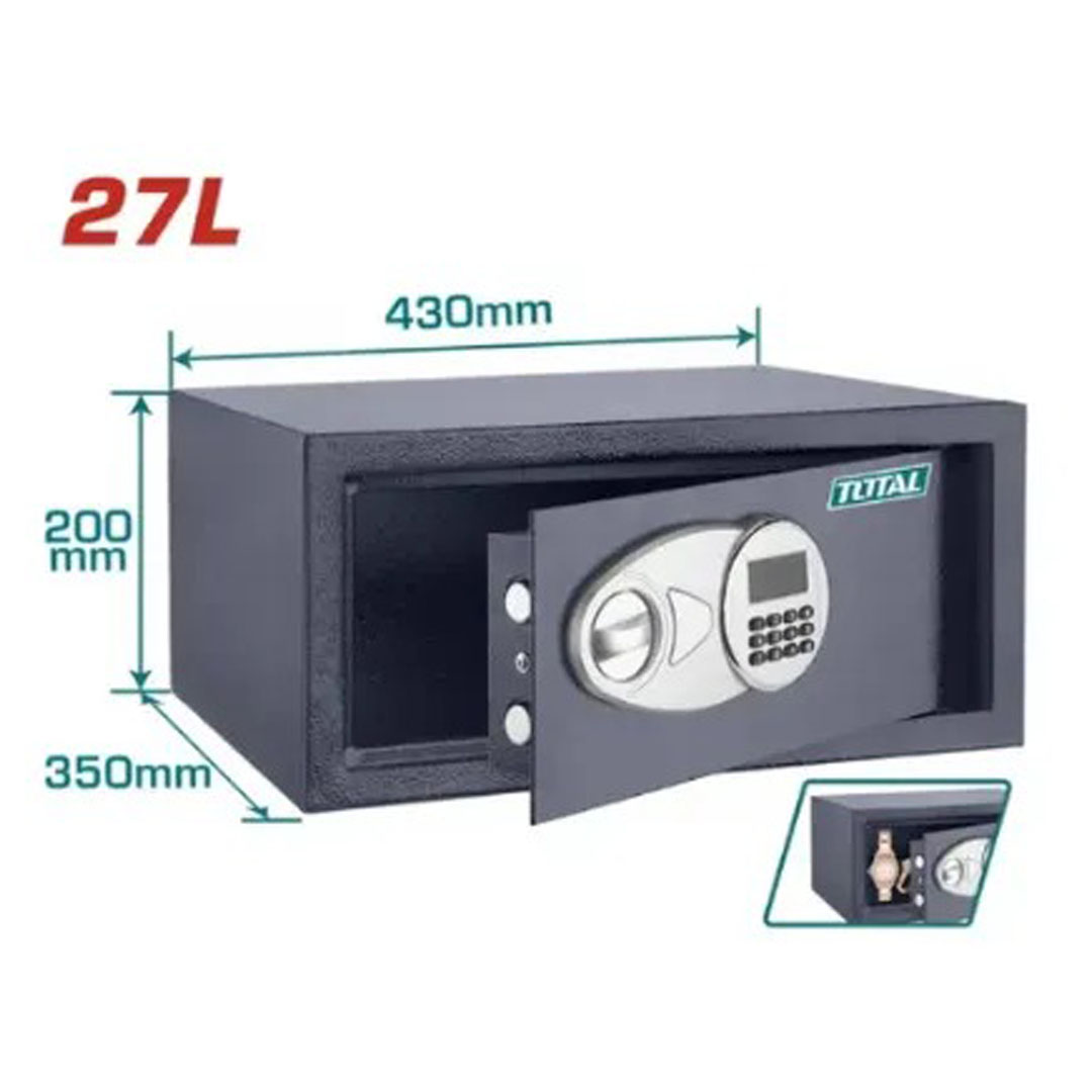 Total Electronic Safe 27L – Digital Lock, Wall/Floor Mount, 3–8 Digit Code Price in Jordan Total Electronic Safe 27L – Digital Lock, Wall/Floor Mount, 3–8 Digit Code - Buy Online in Jordan | OfficeJo