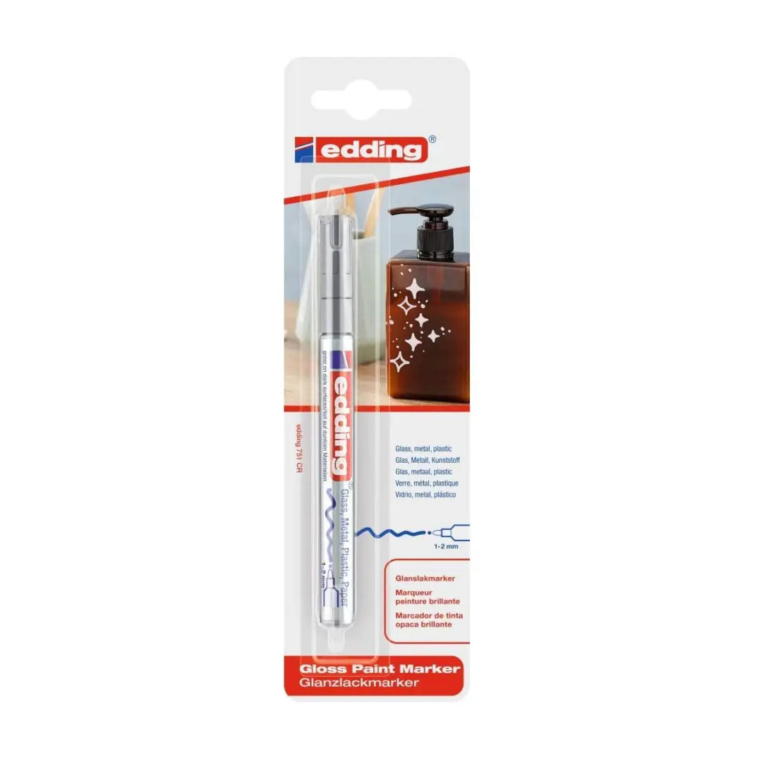 Edding 751 Paint Marker Silver – 1-2mm Stroke, Heat-Resistant to 1000°C, Made in Germany Price in Jordan Edding 751 Paint Marker Silver – 1-2mm Stroke, Heat-Resistant to 1000°C, Made in Germany - Buy Online in Jordan | OfficeJo