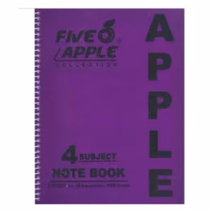 Five Apple A4 Notebook 4 Subjects – 160 Sheets, 70 GSM, Micro-Perforated Pages - Buy Online in Jordan | OfficeJo