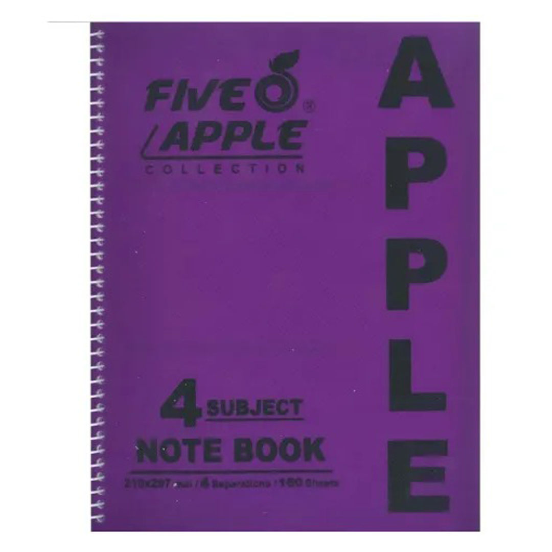 Five Apple A4 Notebook 4 Subjects – 160 Sheets, 70 GSM, Micro-Perforated Pages Price in Jordan Five Apple A4 Notebook 4 Subjects – 160 Sheets, 70 GSM, Micro-Perforated Pages - Buy Online in Jordan | OfficeJo