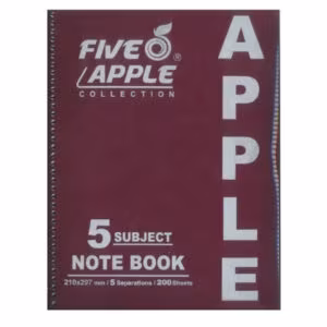 Five Apple A4 5-Subject Notebook – 200 Sheets, 70 GSM, Micro-Perforated Pages - Buy Online in Jordan | OfficeJo