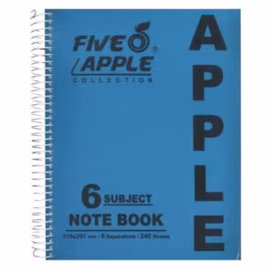 Five Apple A4 Notebook 6 Subjects – 240 Sheets, 70 GSM, Micro-Perforated Pages Price in Jordan Five Apple A4 Notebook 6 Subjects – 240 Sheets, 70 GSM, Micro-Perforated Pages - Buy Online in Jordan | OfficeJo