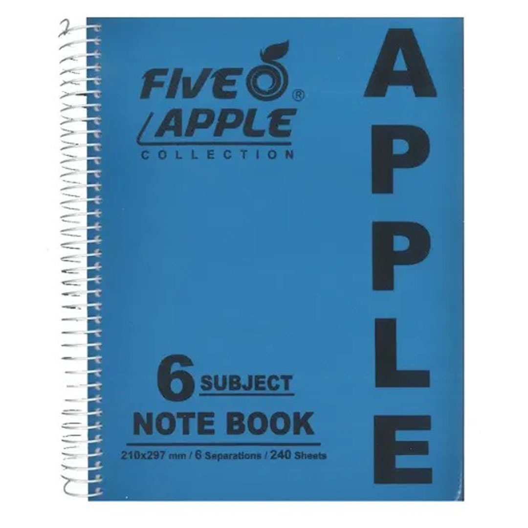 Five Apple A4 Notebook 6 Subjects – 240 Sheets, 70 GSM, Micro-Perforated Pages Price in Jordan Five Apple A4 Notebook 6 Subjects – 240 Sheets, 70 GSM, Micro-Perforated Pages - Buy Online in Jordan | OfficeJo