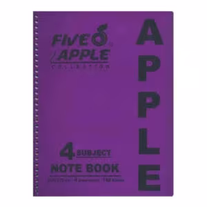 Five Apple Notebook A5 4 Subject – 140 Sheets, 70 GSM, Micro-Perforated Pages - Buy Online in Jordan | OfficeJo