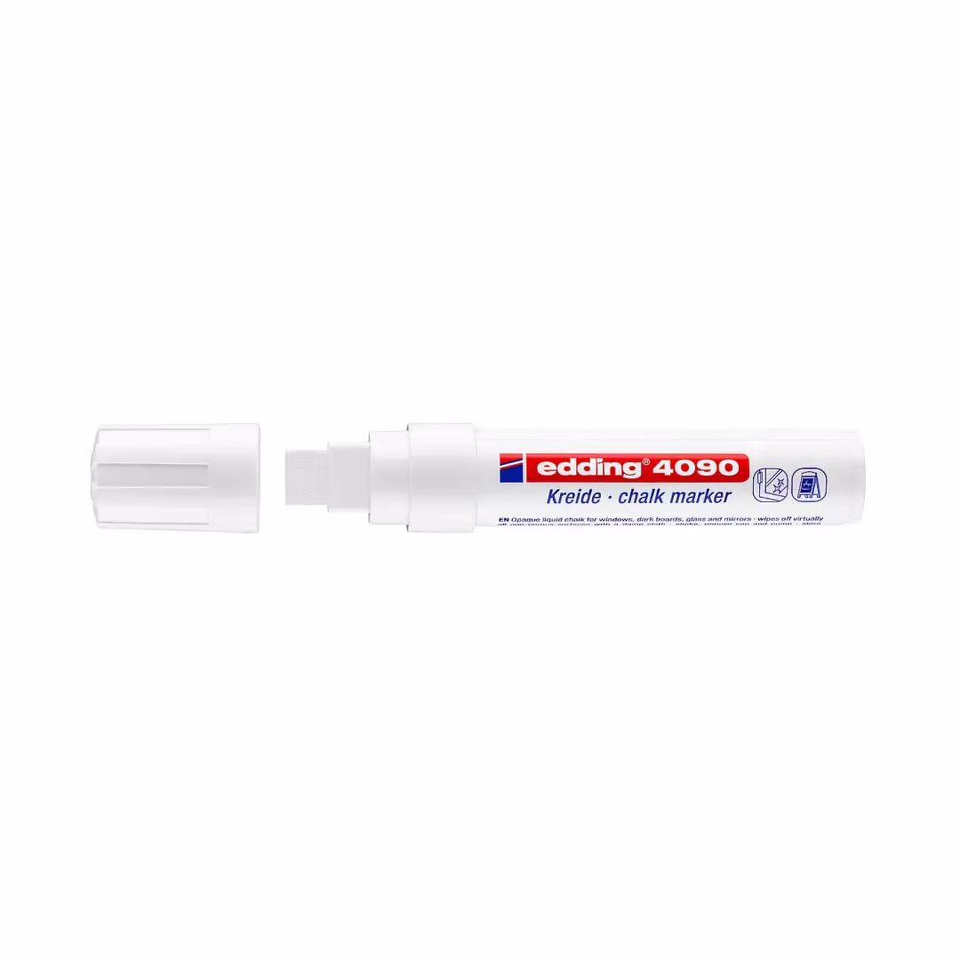 Edding 4090 Chalk Marker Jumbo – 4–12mm Chisel Tip, Waterproof, Made in Germany Price in Jordan Edding 4090 Chalk Marker Jumbo – 4–12mm Chisel Tip, Waterproof, Made in Germany - Buy Online in Jordan | OfficeJo