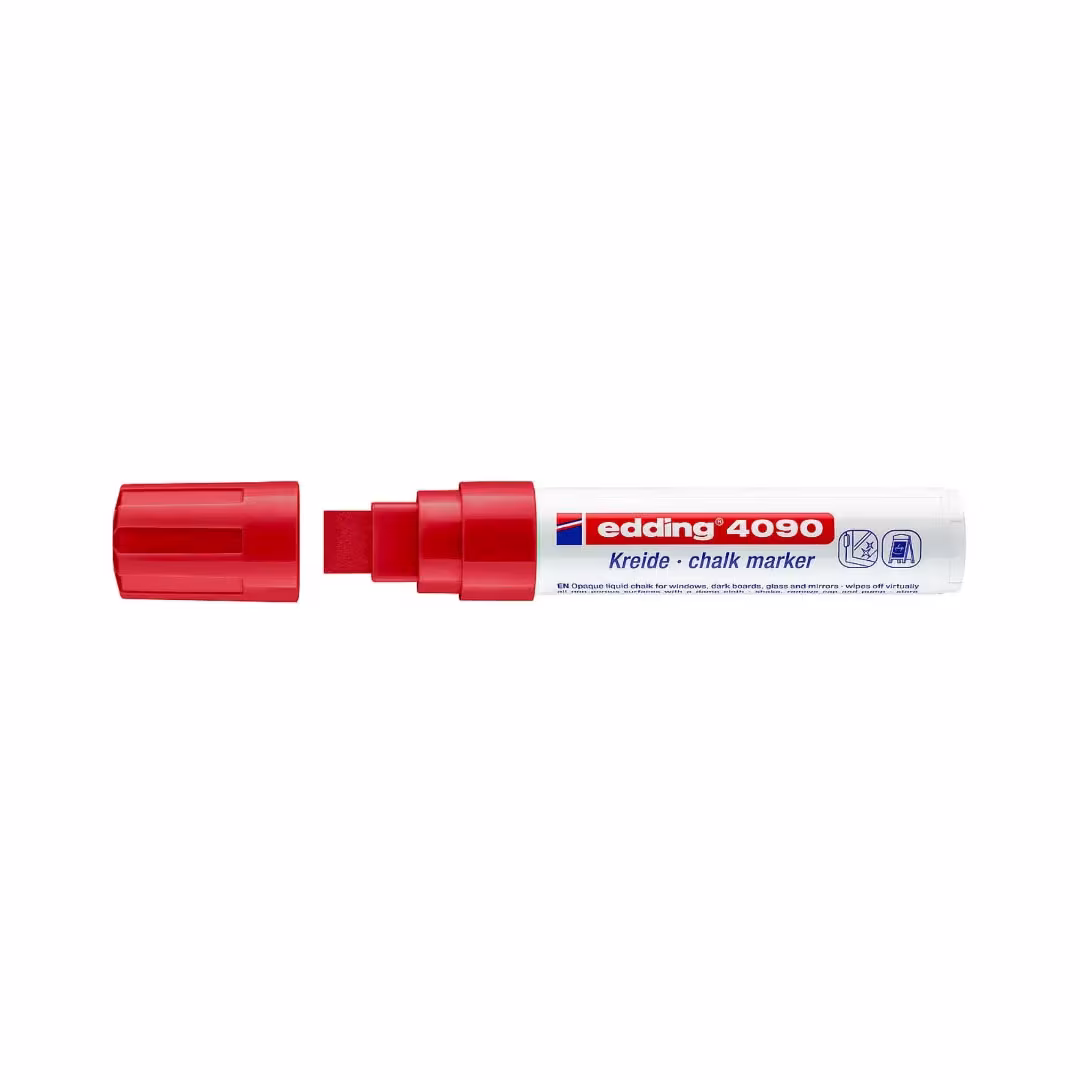 Edding 4090 Chalk Marker Jumbo – 4–12mm Chisel Tip, Waterproof, Made in Germany Price in Jordan Edding 4090 Chalk Marker Jumbo – 4–12mm Chisel Tip, Waterproof, Made in Germany - Buy Online in Jordan | OfficeJo