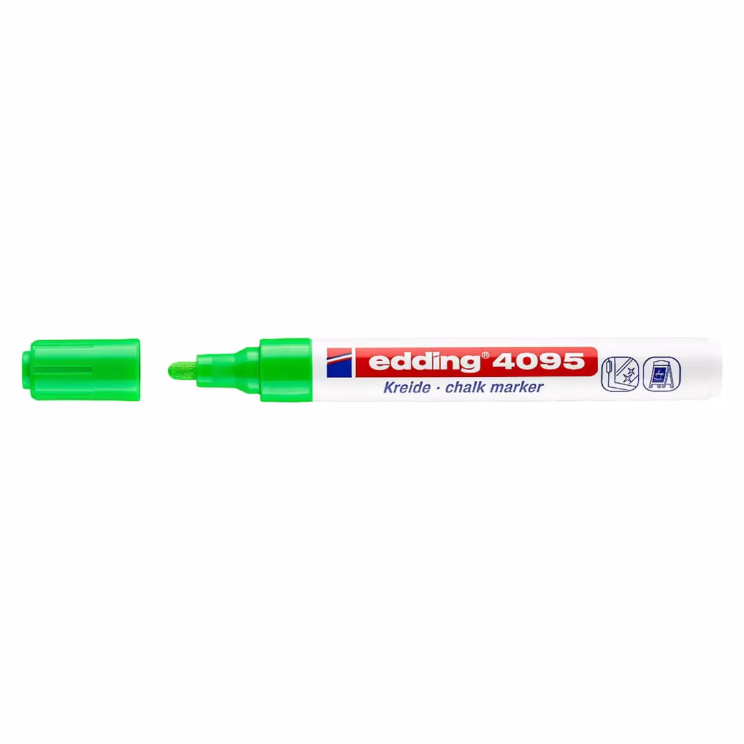 Edding 4095 Chalk Marker – Medium Tip, Water-Based, Opaque Liquid Chalk, 8 Colours Price in Jordan Edding 4095 Chalk Marker – Medium Tip, Water-Based, Opaque Liquid Chalk, 8 Colours - Buy Online in Jordan | OfficeJo