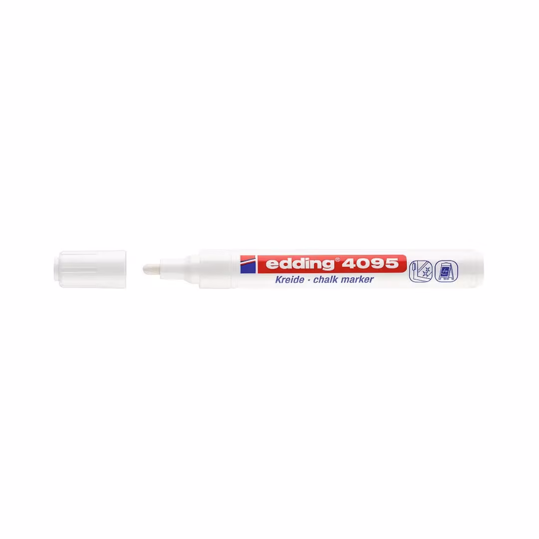 Edding 4095 Chalk Marker – Medium Tip, Water-Based, Opaque Liquid Chalk, 8 Colours Price in Jordan Edding 4095 Chalk Marker – Medium Tip, Water-Based, Opaque Liquid Chalk, 8 Colours - Buy Online in Jordan | OfficeJo