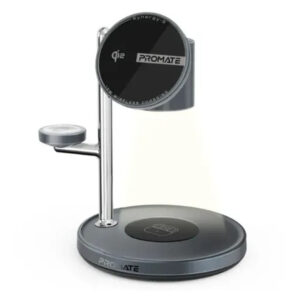 Promate Synergy-3 Wireless Charging Station – 4-in-1, Qi2, MagSafe, Night Lamp Price in Jordan Promate Synergy-3 Wireless Charging Station – 4-in-1, Qi2, MagSafe, Night Lamp - Buy Online in Jordan | OfficeJo