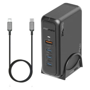 Promate GaNFast Charging Station – 140W, Power Delivery 3.1, Quick Charge 3.0, 4 Ports - Buy Online in Jordan | OfficeJo