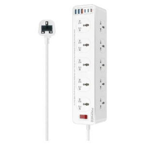 Promate PowerMatrix-5M Power Strip – 10 AC Sockets, 5M Cable, Fast Charging USB Price in Jordan Promate PowerMatrix-5M Power Strip – 10 AC Sockets, 5M Cable, Fast Charging USB - Buy Online in Jordan | OfficeJo