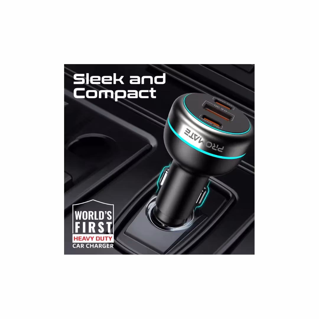 Promate PowerDrive-230W Car Charger – 140W PD 3.1, USB-C, USB-A, 230W Total Output Price in Jordan Promate PowerDrive-230W Car Charger – 140W PD 3.1, USB-C, USB-A, 230W Total Output - Buy Online in Jordan | OfficeJo