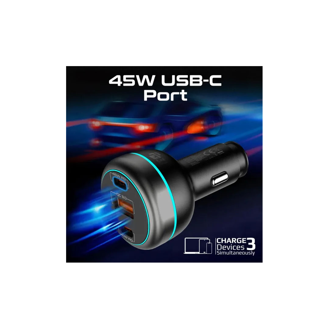 Promate PowerDrive-230W Car Charger – 140W PD 3.1, USB-C, USB-A, 230W Total Output Price in Jordan Promate PowerDrive-230W Car Charger – 140W PD 3.1, USB-C, USB-A, 230W Total Output - Buy Online in Jordan | OfficeJo