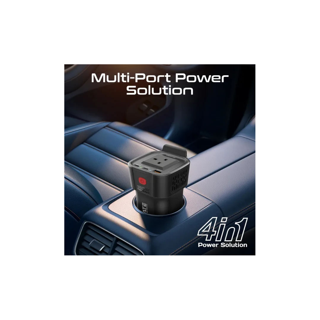 Promate DC to AC Power Inverter – 150W AC, Dual USB-C PD 30W, USB-A PD 18W, 12V Input Price in Jordan Promate DC to AC Power Inverter – 150W AC, Dual USB-C PD 30W, USB-A PD 18W, 12V Input - Buy Online in Jordan | OfficeJo