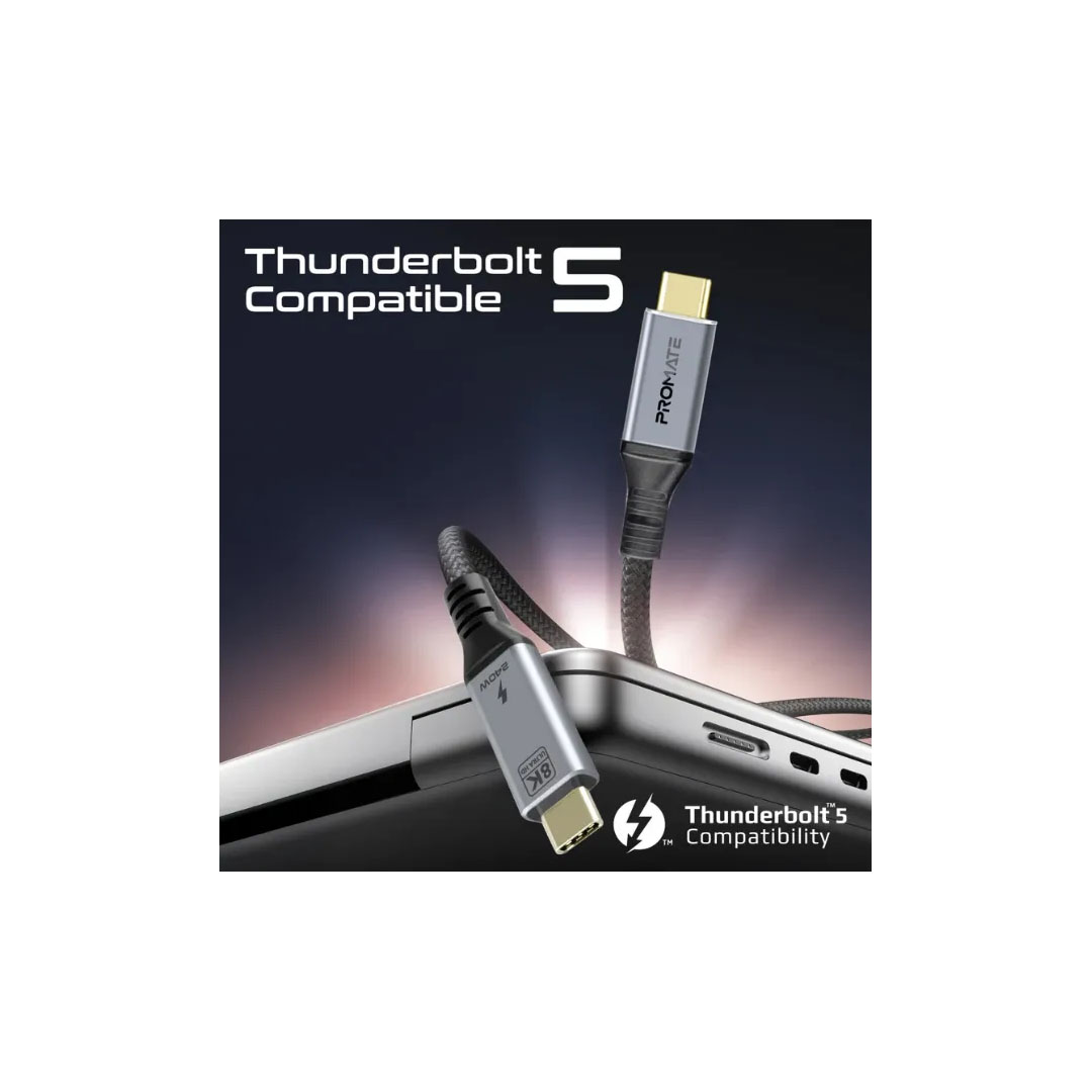 Promate PowerBolt5 USB4 Cable – 80Gbps, 240W PD, 8K@60Hz, 1.2M Price in Jordan Promate PowerBolt5 USB4 Cable – 80Gbps, 240W PD, 8K@60Hz, 1.2M - Buy Online in Jordan | OfficeJo