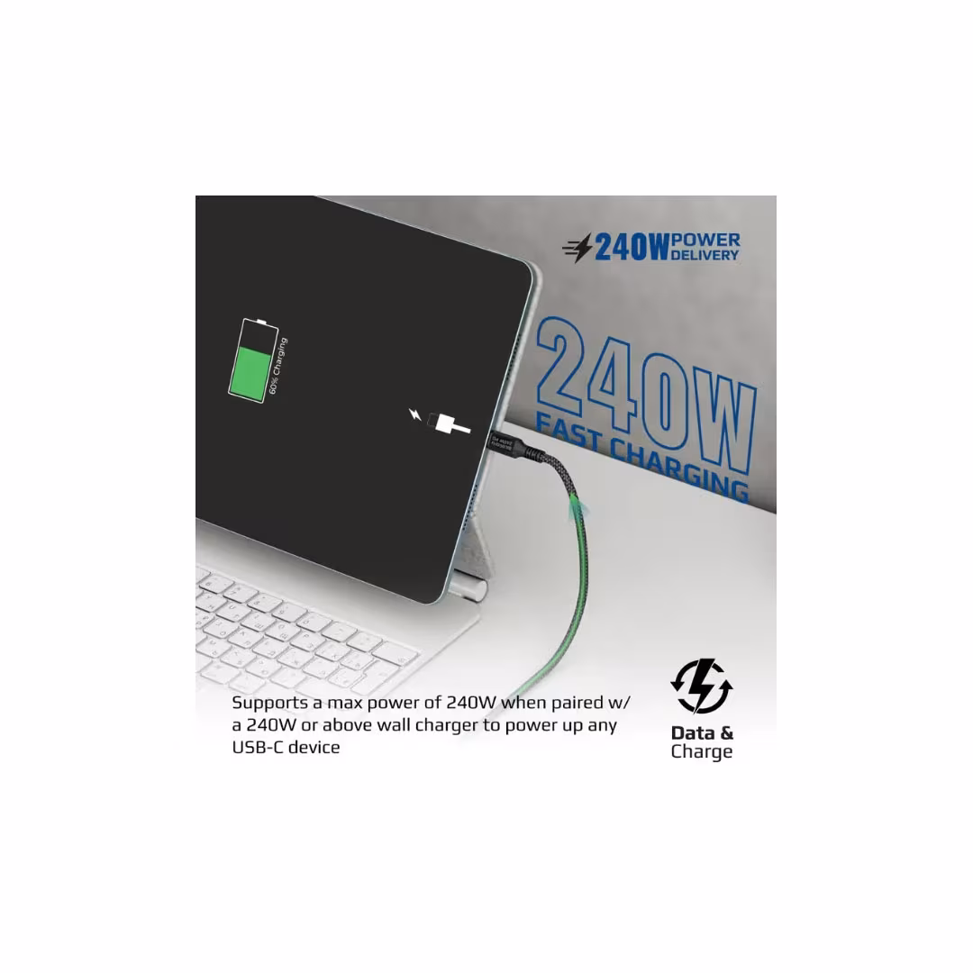 Promate PowerBolt240W USB-C Cable – 240W Power Delivery, 40Gbps, 8K@60Hz Price in Jordan Promate PowerBolt240W USB-C Cable – 240W Power Delivery, 40Gbps, 8K@60Hz - Buy Online in Jordan | OfficeJo