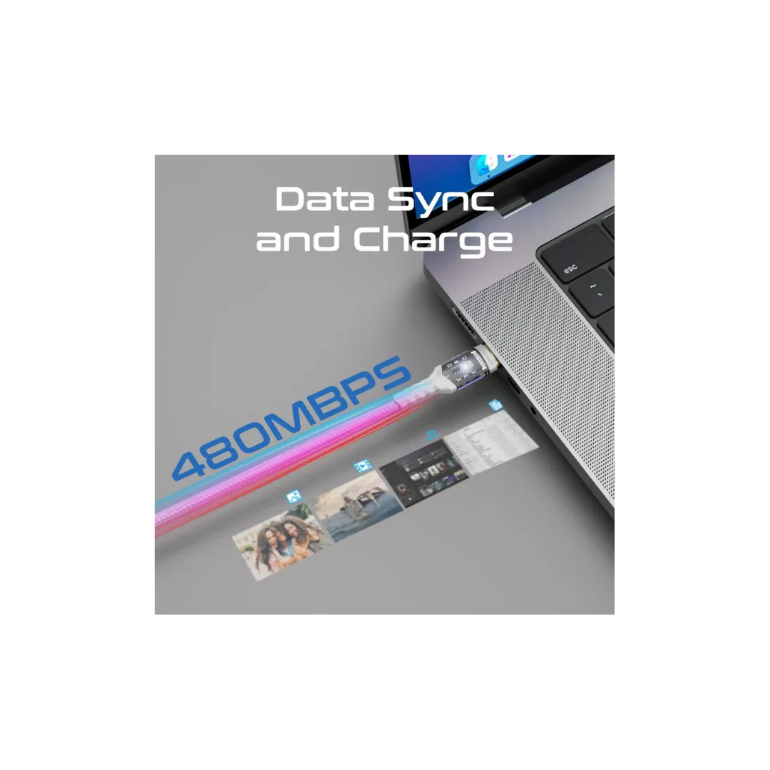Promate LucidLine-CC200 USB-C Cable – 100W Power Delivery, 480Mbps, 2m, LED Light Price in Jordan Promate LucidLine-CC200 USB-C Cable – 100W Power Delivery, 480Mbps, 2m, LED Light - Buy Online in Jordan | OfficeJo