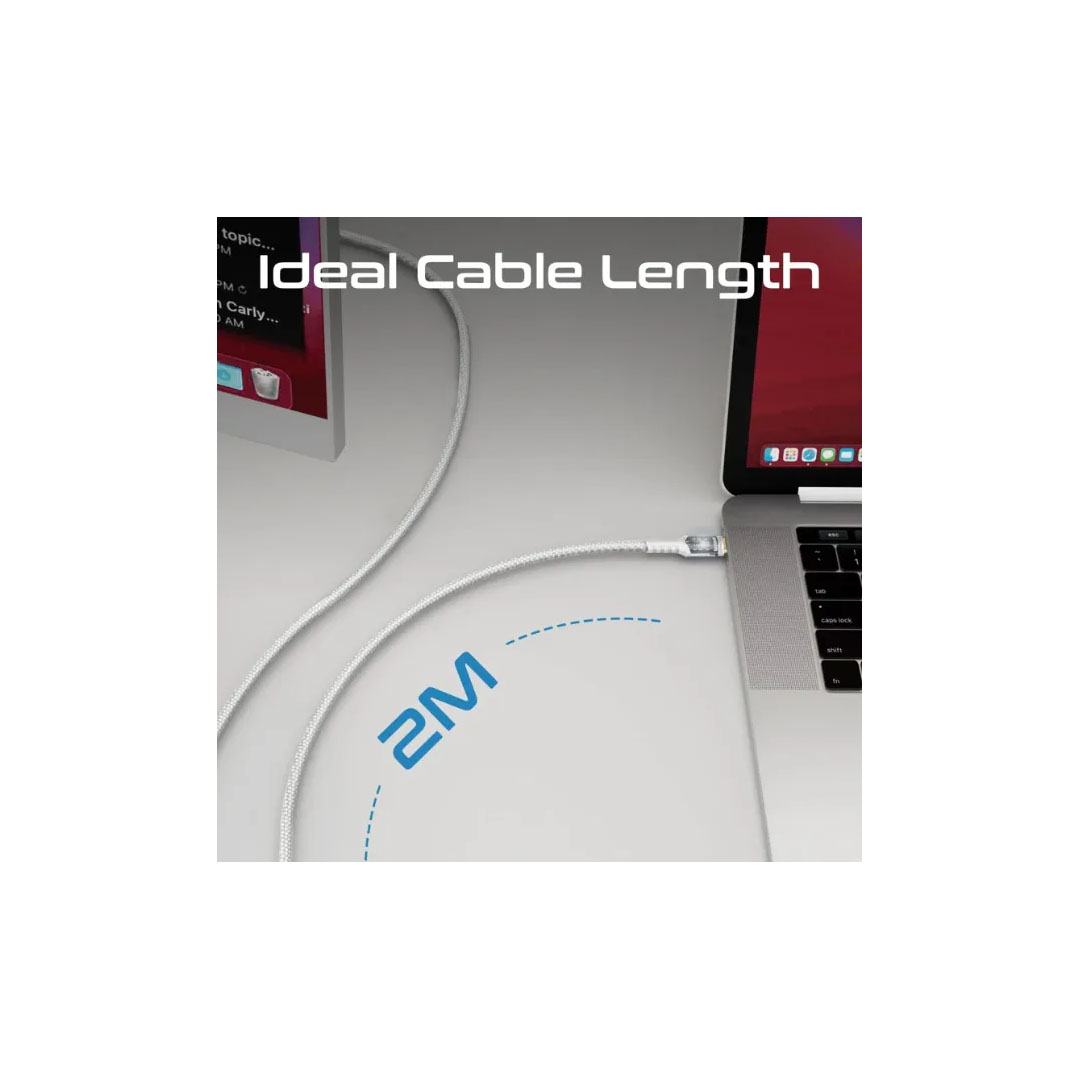 Promate LucidLine-CC200 USB-C Cable – 100W Power Delivery, 480Mbps, 2m, LED Light Price in Jordan Promate LucidLine-CC200 USB-C Cable – 100W Power Delivery, 480Mbps, 2m, LED Light - Buy Online in Jordan | OfficeJo