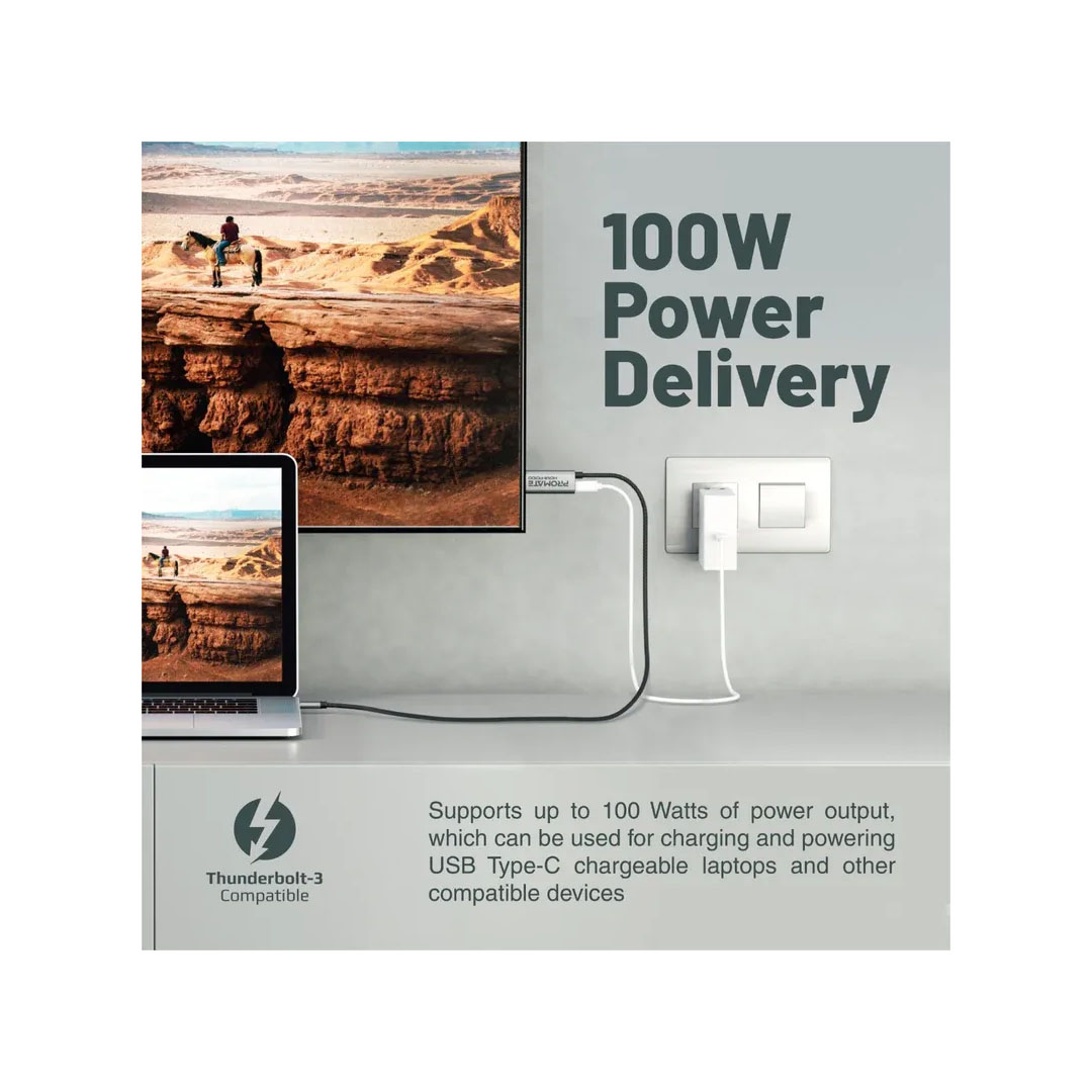 Promate USB-C to HDMI Cable – 4K@60Hz, 100W Power Delivery, 1.8M Price in Jordan Promate USB-C to HDMI Cable – 4K@60Hz, 100W Power Delivery, 1.8M - Buy Online in Jordan | OfficeJo