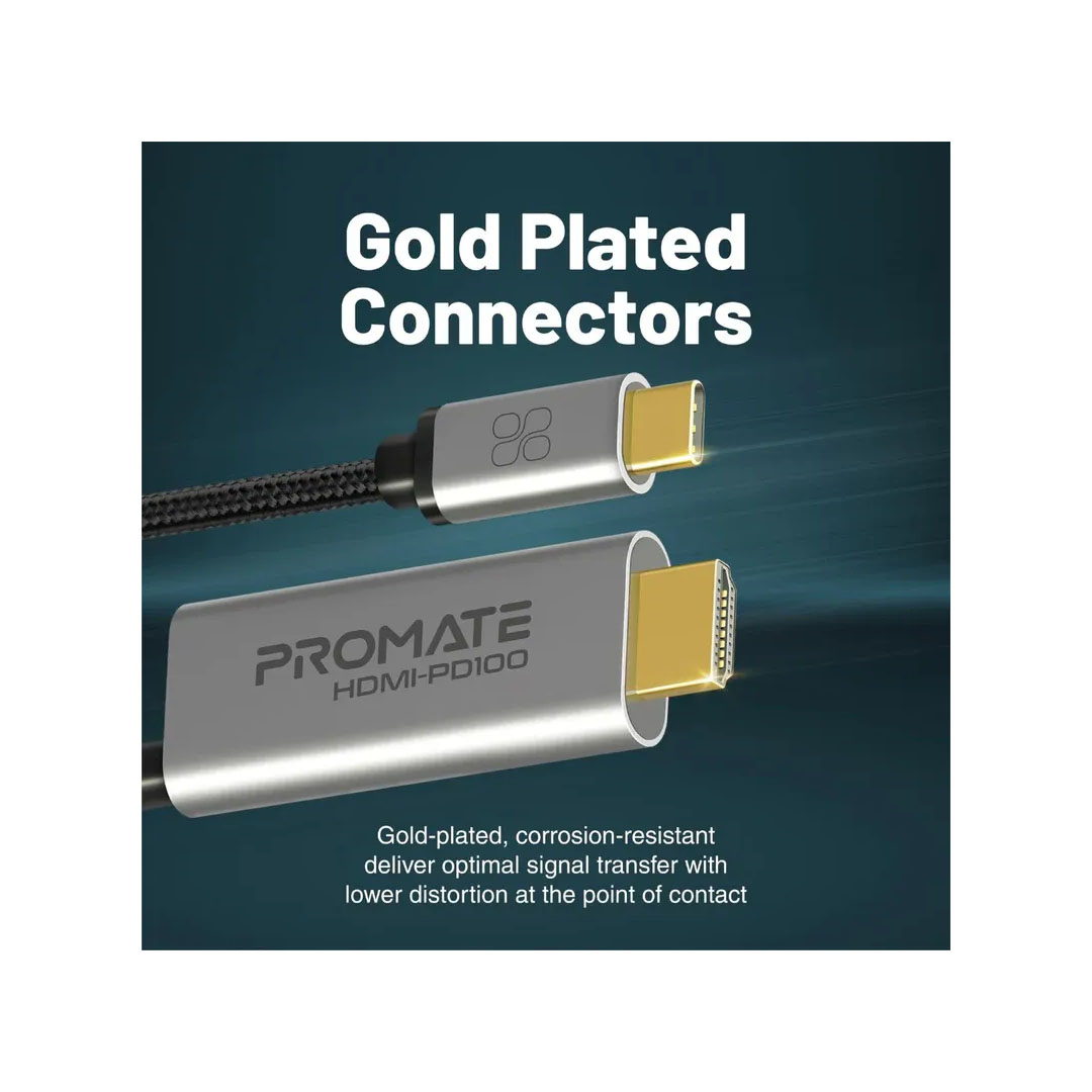 Promate USB-C to HDMI Cable – 4K@60Hz, 100W Power Delivery, 1.8M Price in Jordan Promate USB-C to HDMI Cable – 4K@60Hz, 100W Power Delivery, 1.8M - Buy Online in Jordan | OfficeJo