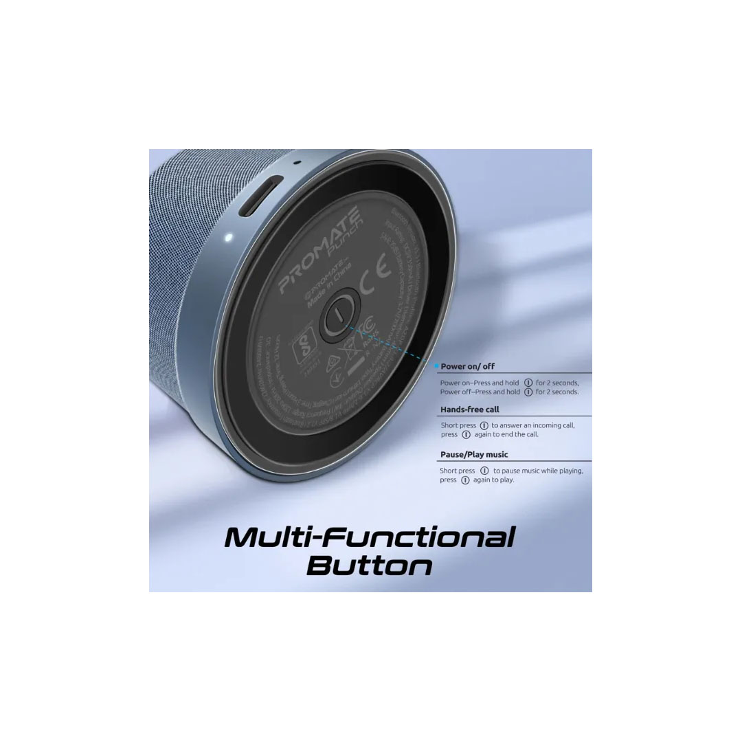 Promate Punch Mini Bluetooth Speaker – V5.3, 3W, MagSafe Base, 12H Playtime Price in Jordan Promate Punch Mini Bluetooth Speaker – V5.3, 3W, MagSafe Base, 12H Playtime - Buy Online in Jordan | OfficeJo