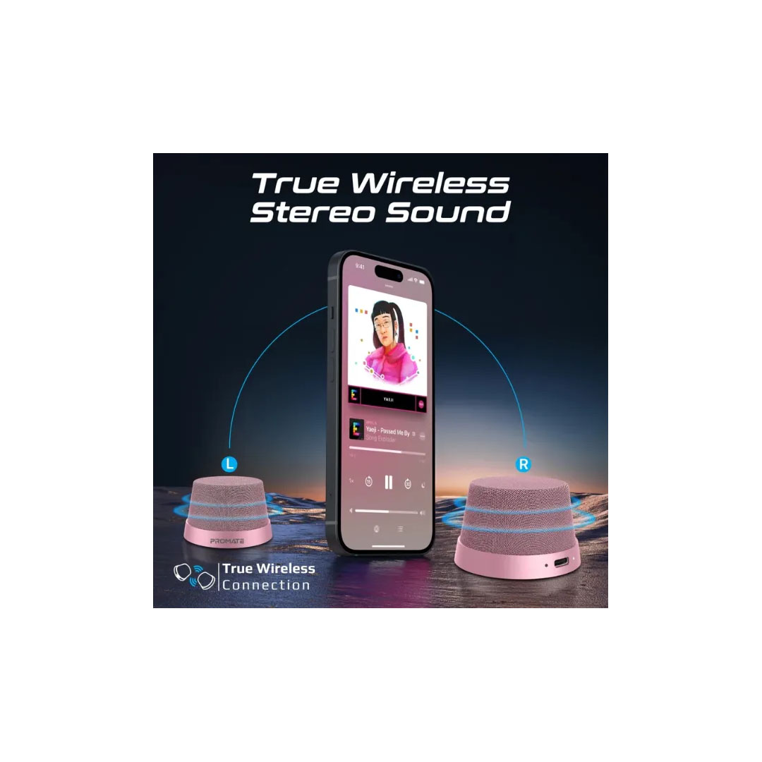 Promate Punch.Pink Bluetooth Speaker – V5.3, 3W, 12H Playtime, MagSafe Base Price in Jordan Promate Punch.Pink Bluetooth Speaker – V5.3, 3W, 12H Playtime, MagSafe Base - Buy Online in Jordan | OfficeJo