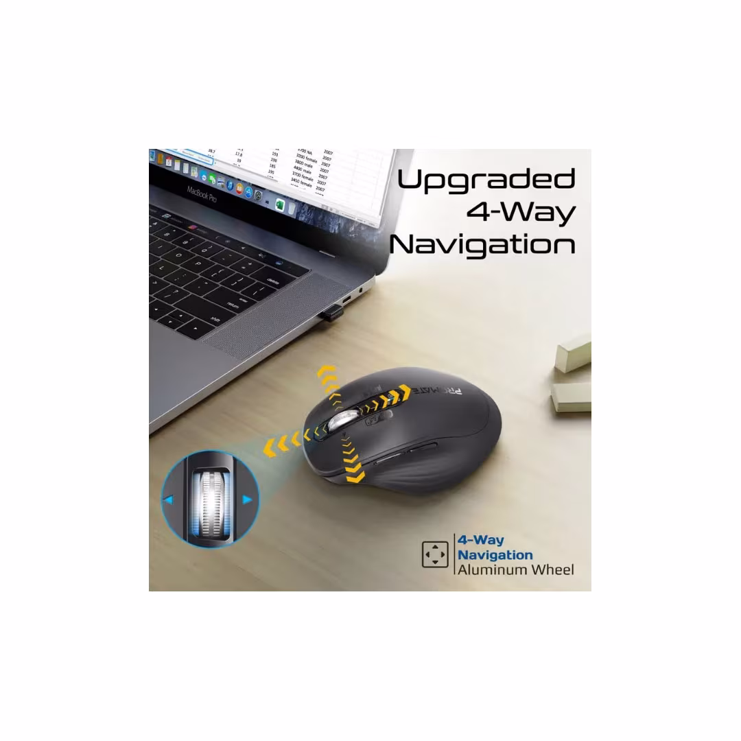 Promate SamoTri Wireless Mouse – Tri-Connect, BT 5.0, 3200 DPI, Rechargeable Price in Jordan Promate SamoTri Wireless Mouse – Tri-Connect, BT 5.0, 3200 DPI, Rechargeable - Buy Online in Jordan | OfficeJo