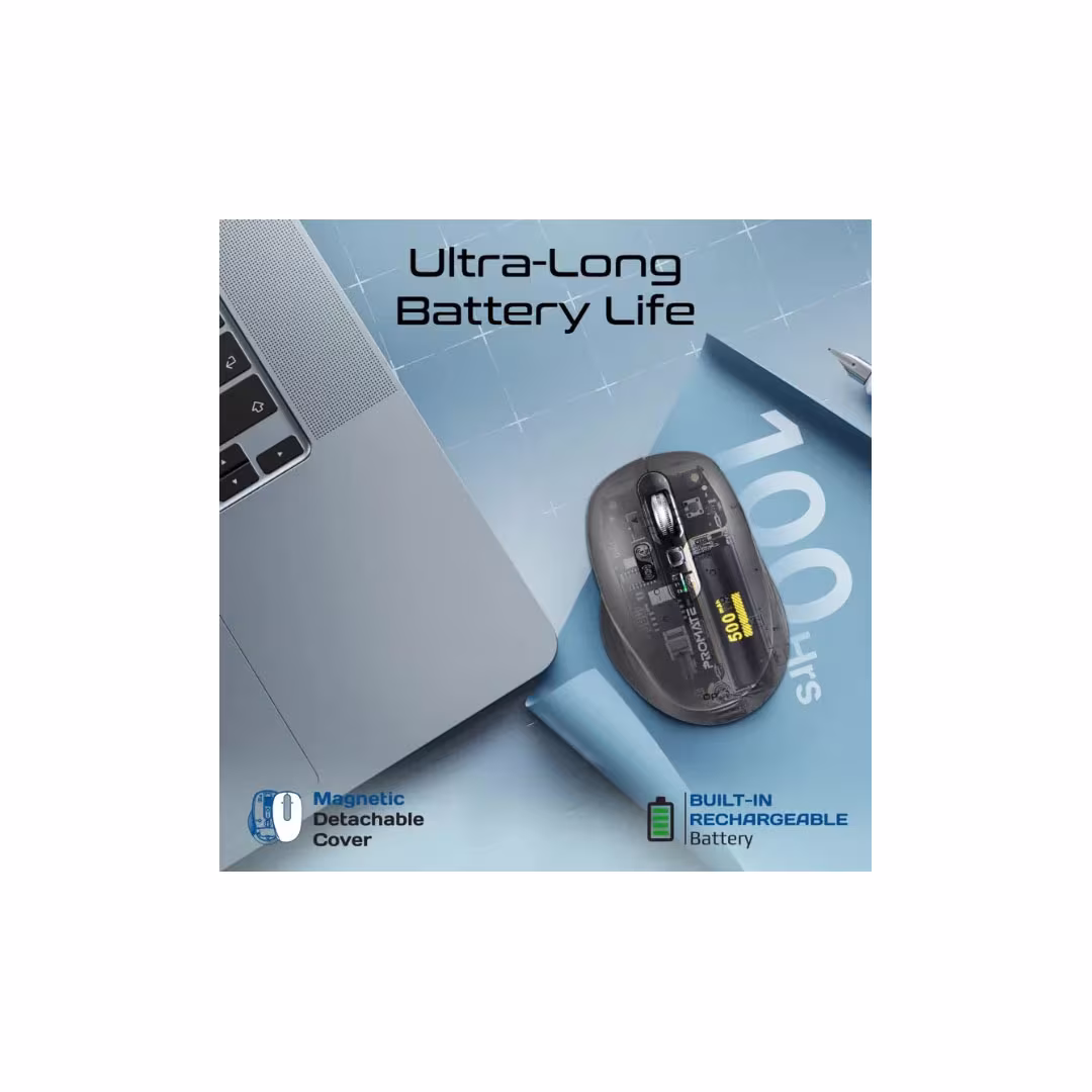 Promate SamoTri Wireless Mouse – Tri-Connect, BT 5.0, 3200 DPI, Rechargeable Price in Jordan Promate SamoTri Wireless Mouse – Tri-Connect, BT 5.0, 3200 DPI, Rechargeable - Buy Online in Jordan | OfficeJo