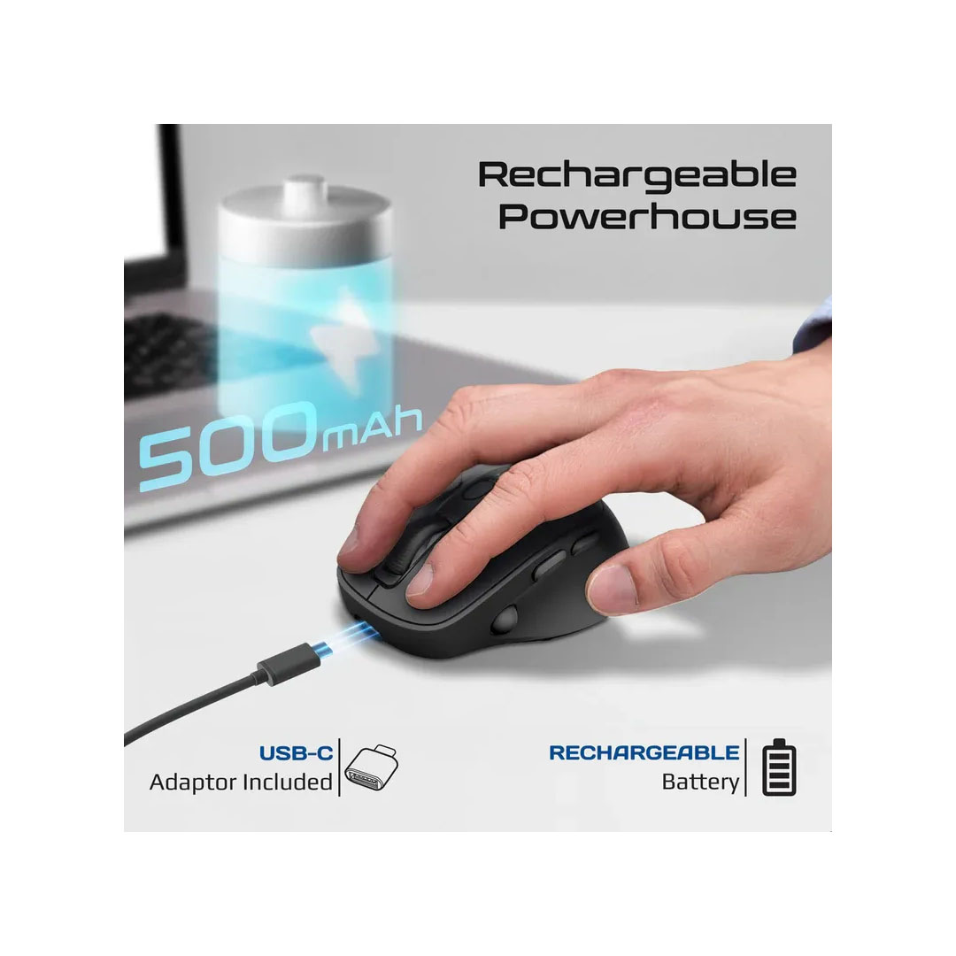 Promate Blix-3M Silent Rechargeable Mouse – Triple-Mode, 1600DPI, BT5.1, OLED Display Price in Jordan Promate Blix-3M Silent Rechargeable Mouse – Triple-Mode, 1600DPI, BT5.1, OLED Display - Buy Online in Jordan | OfficeJo
