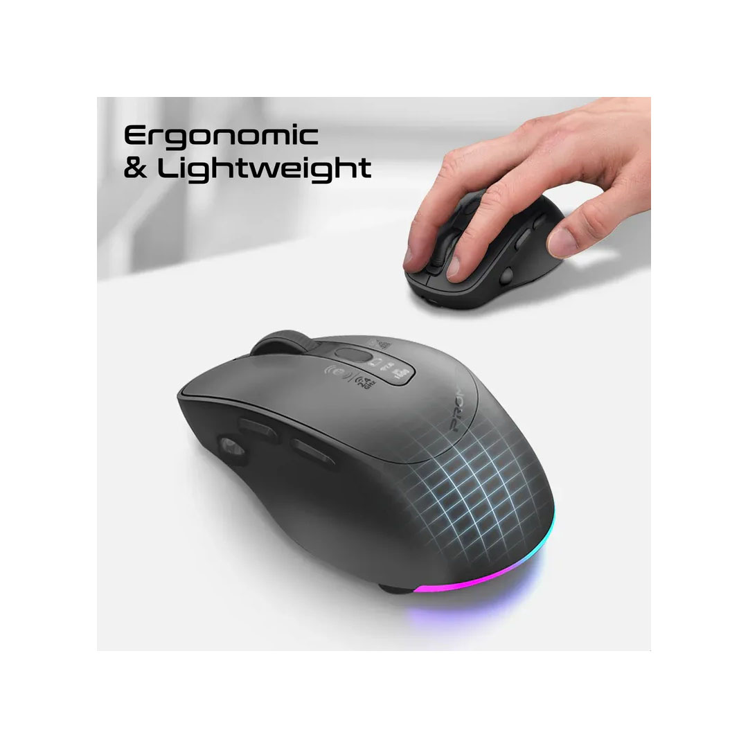 Promate Blix-3M Silent Rechargeable Mouse – Triple-Mode, 1600DPI, BT5.1, OLED Display Price in Jordan Promate Blix-3M Silent Rechargeable Mouse – Triple-Mode, 1600DPI, BT5.1, OLED Display - Buy Online in Jordan | OfficeJo