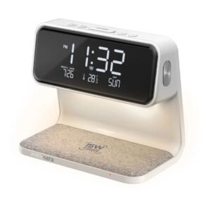 Promate Lumix LED Alarm Clock – 15W Wireless Charger, 3 LED Modes, 1.2m Cable - Buy Online in Jordan | OfficeJo