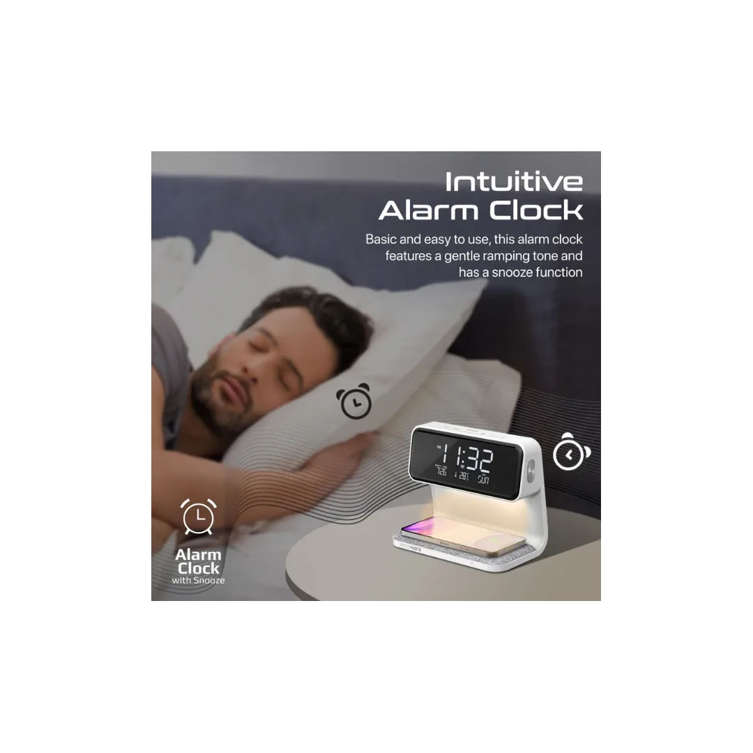 Promate Lumix LED Alarm Clock – 15W Wireless Charger, 3 LED Modes, 1.2m Cable Price in Jordan Promate Lumix LED Alarm Clock – 15W Wireless Charger, 3 LED Modes, 1.2m Cable - Buy Online in Jordan | OfficeJo