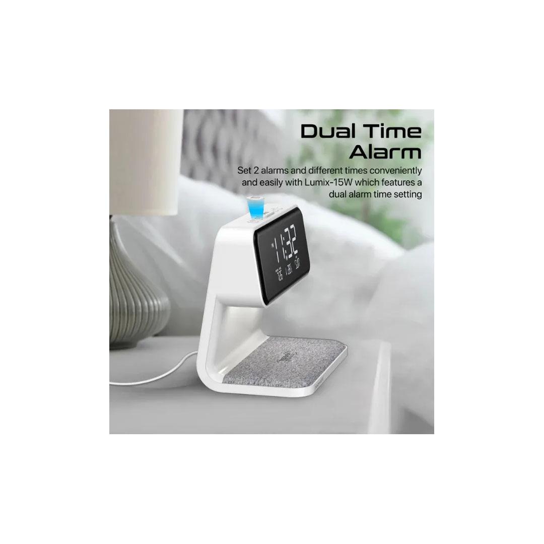 Promate Lumix LED Alarm Clock – 15W Wireless Charger, 3 LED Modes, 1.2m Cable Price in Jordan Promate Lumix LED Alarm Clock – 15W Wireless Charger, 3 LED Modes, 1.2m Cable - Buy Online in Jordan | OfficeJo