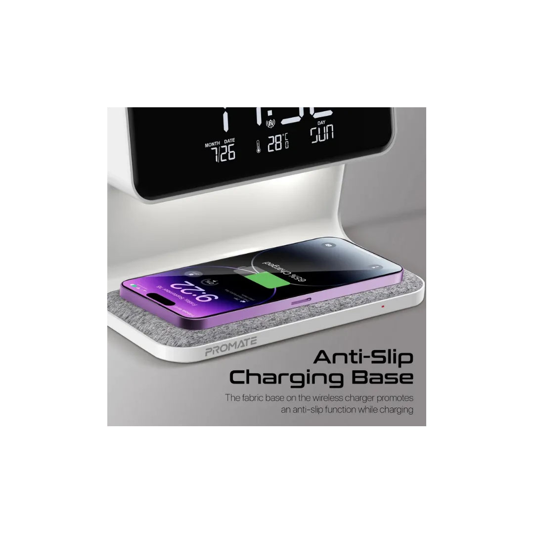 Promate Lumix LED Alarm Clock – 15W Wireless Charger, 3 LED Modes, 1.2m Cable Price in Jordan Promate Lumix LED Alarm Clock – 15W Wireless Charger, 3 LED Modes, 1.2m Cable - Buy Online in Jordan | OfficeJo