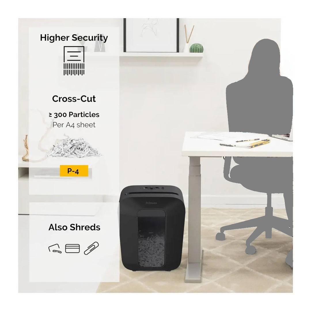 Fellowes Powershred LX50 Cross-Cut Shredder – 9 Sheets, P-4 Security, 4.4-Gallon Bin Price in Jordan Fellowes Powershred LX50 Cross-Cut Shredder – 9 Sheets, P-4 Security, 4.4-Gallon Bin - Buy Online in Jordan | OfficeJo