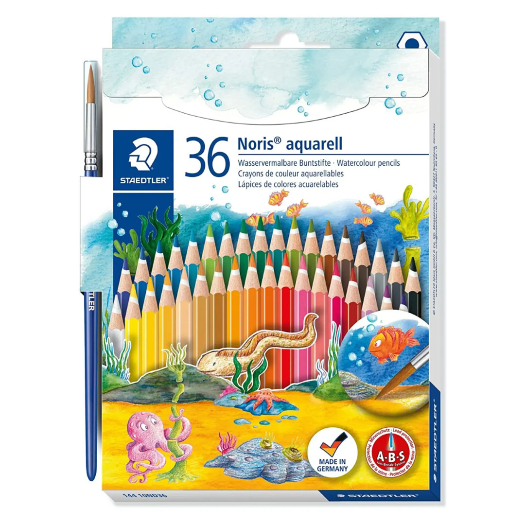 Staedtler Noris Colores Aquarelle – 36 Colours, Watercolour Lead, Hexagonal, Break-Resistant Price in Jordan Staedtler Noris Colores Aquarelle – 36 Colours, Watercolour Lead, Hexagonal, Break-Resistant - Buy Online in Jordan | OfficeJo