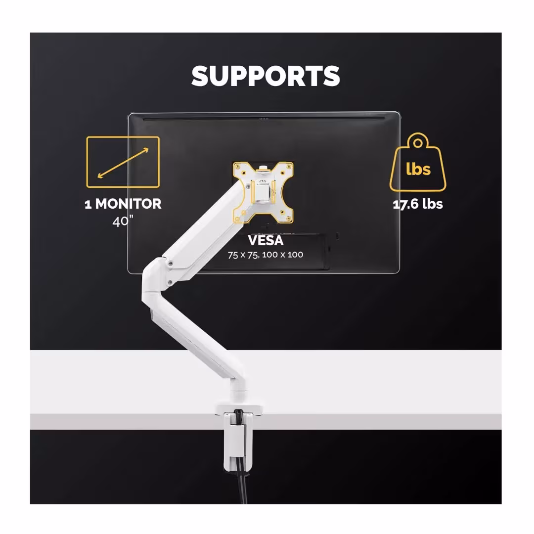 Fellowes Platinum Series Single Adjustable Monitor Arm – 45cm Height, 42cm Reach, Up to 8kg, White Price in Jordan Fellowes Platinum Series Single Adjustable Monitor Arm – 45cm Height, 42cm Reach, Up to 8kg, White - Buy Online in Jordan | OfficeJo