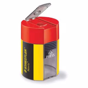 Staedtler Noris Design Plastic Tub Pencil Sharpener – Metal Insert, 8.2mm, 23° Angle, Red Cap - Buy Online in Jordan | OfficeJo