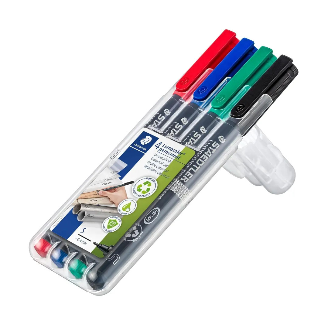 Staedtler Lumocolor Permanent Marker Pens – Pack of 4 Price in Jordan Staedtler Lumocolor Permanent Marker Pens – Pack of 4 - Buy Online in Jordan | OfficeJo