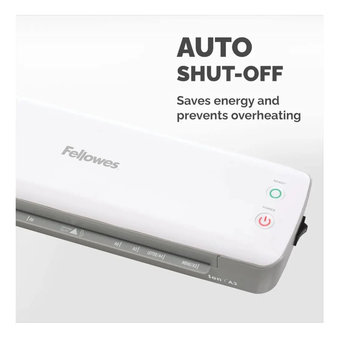 Fellowes Ion A3 Laminator Machine – 80-125 Micron, 4-Min Warm-Up, Sleep Mode Price in Jordan Fellowes Ion A3 Laminator Machine – 80-125 Micron, 4-Min Warm-Up, Sleep Mode - Buy Online in Jordan | OfficeJo