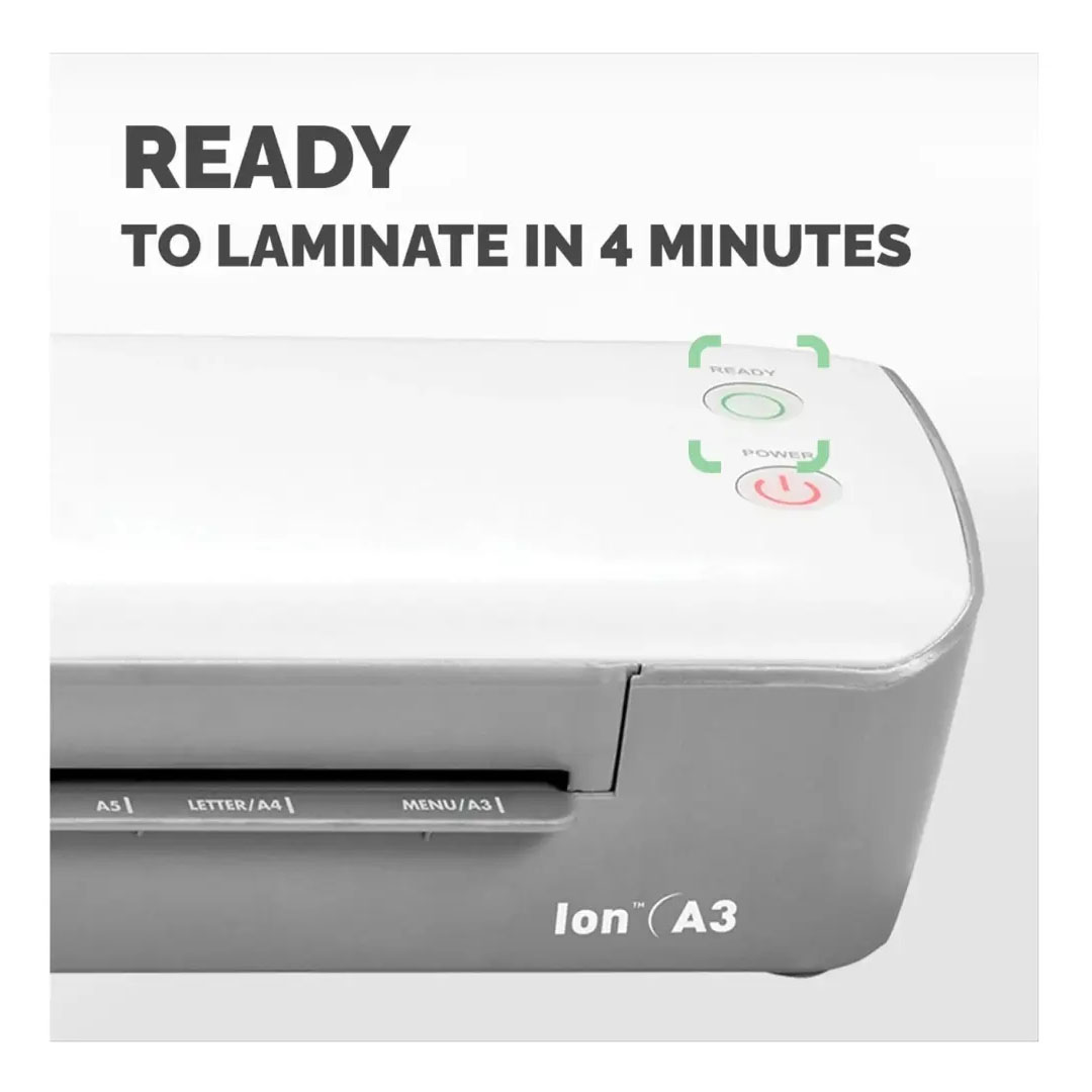 Fellowes Ion A3 Laminator Machine – 80-125 Micron, 4-Min Warm-Up, Sleep Mode Price in Jordan Fellowes Ion A3 Laminator Machine – 80-125 Micron, 4-Min Warm-Up, Sleep Mode - Buy Online in Jordan | OfficeJo