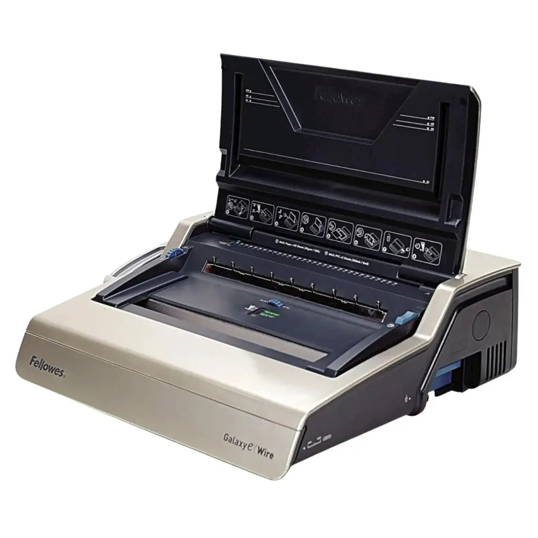 Fellowes Galaxy-E Electric Wire Binding Machine – 20-Sheet Punch, Binds 130 Sheets, Starter Kit Price in Jordan Fellowes Galaxy-E Electric Wire Binding Machine – 20-Sheet Punch, Binds 130 Sheets, Starter Kit - Buy Online in Jordan | OfficeJo