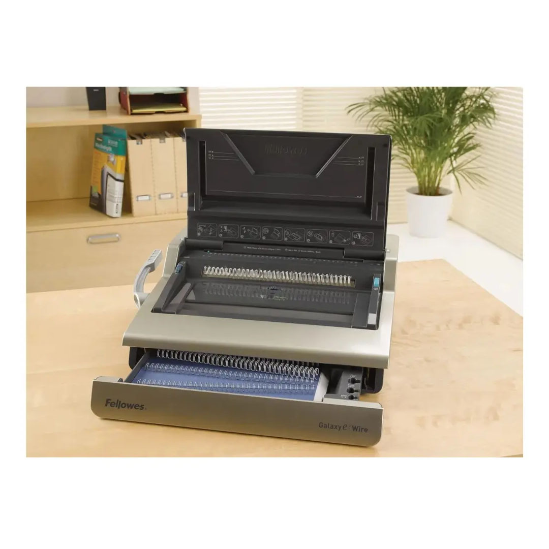 Fellowes Galaxy-E Electric Wire Binding Machine – 20-Sheet Punch, Binds 130 Sheets, Starter Kit Price in Jordan Fellowes Galaxy-E Electric Wire Binding Machine – 20-Sheet Punch, Binds 130 Sheets, Starter Kit - Buy Online in Jordan | OfficeJo